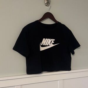 Nike Black and White Logo Crop Top